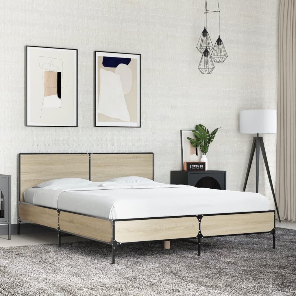 Cadre de lit sans matelas chêne sonoma 135x190 cm - XIOS