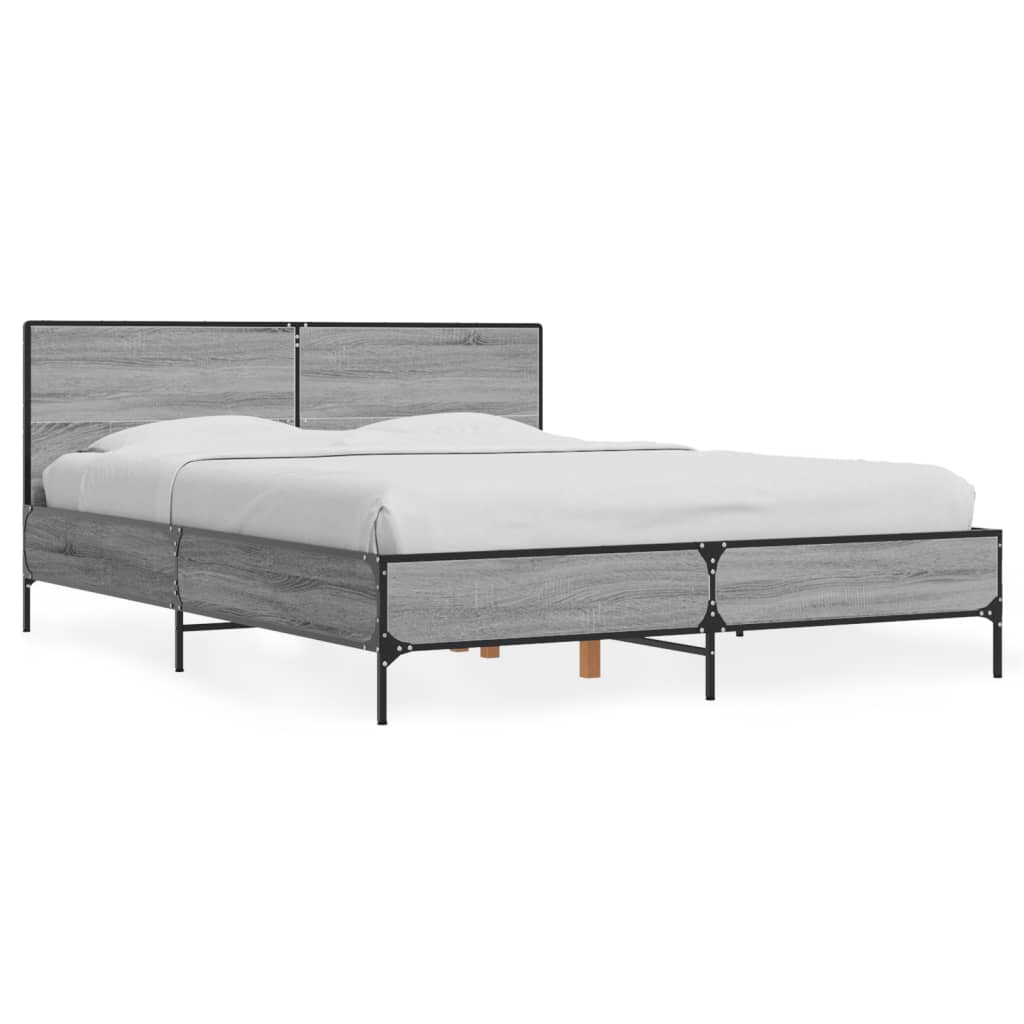 Cadre de lit sans matelas sonoma gris 135x190 cm - XIOS