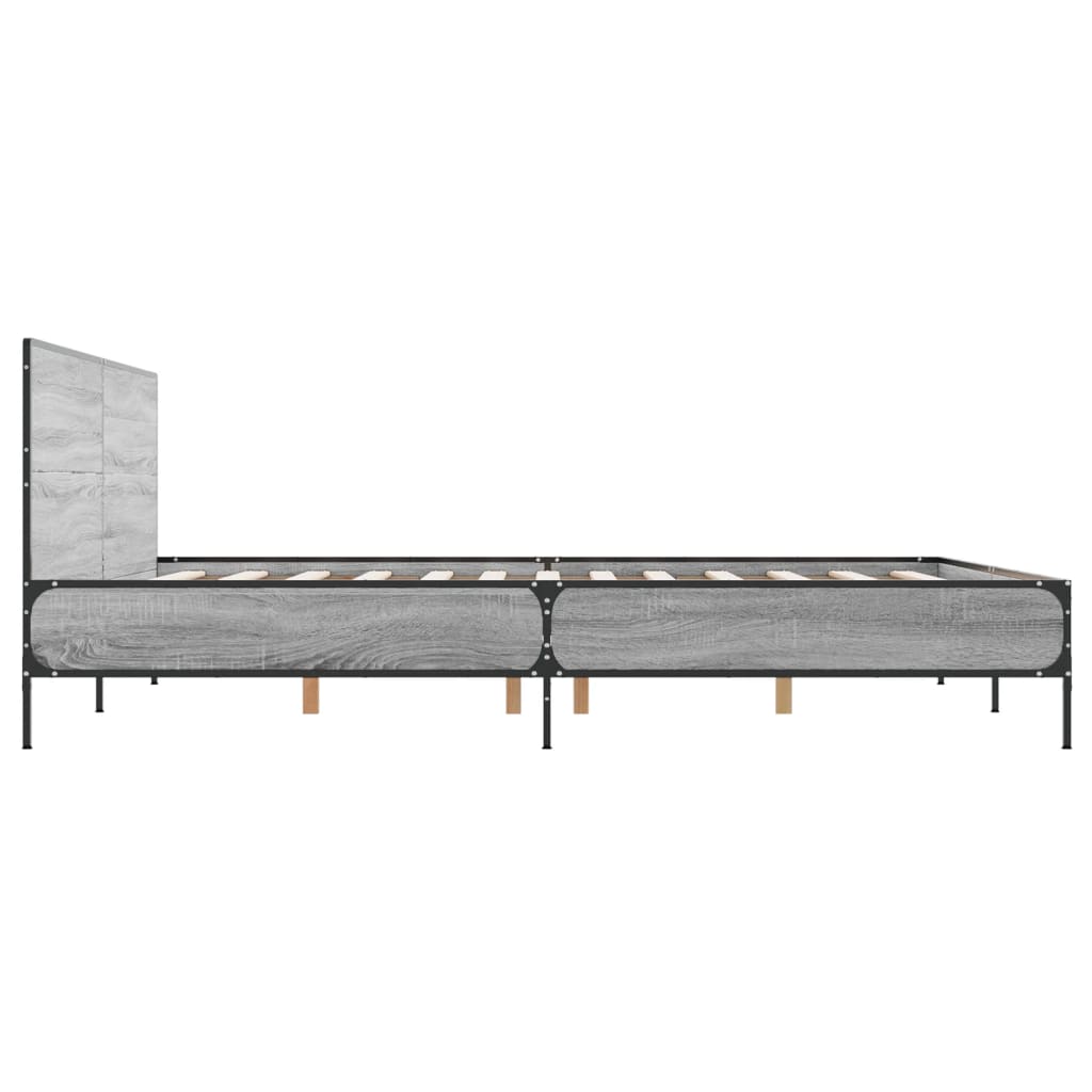 Cadre de lit sans matelas sonoma gris 135x190 cm - XIOS