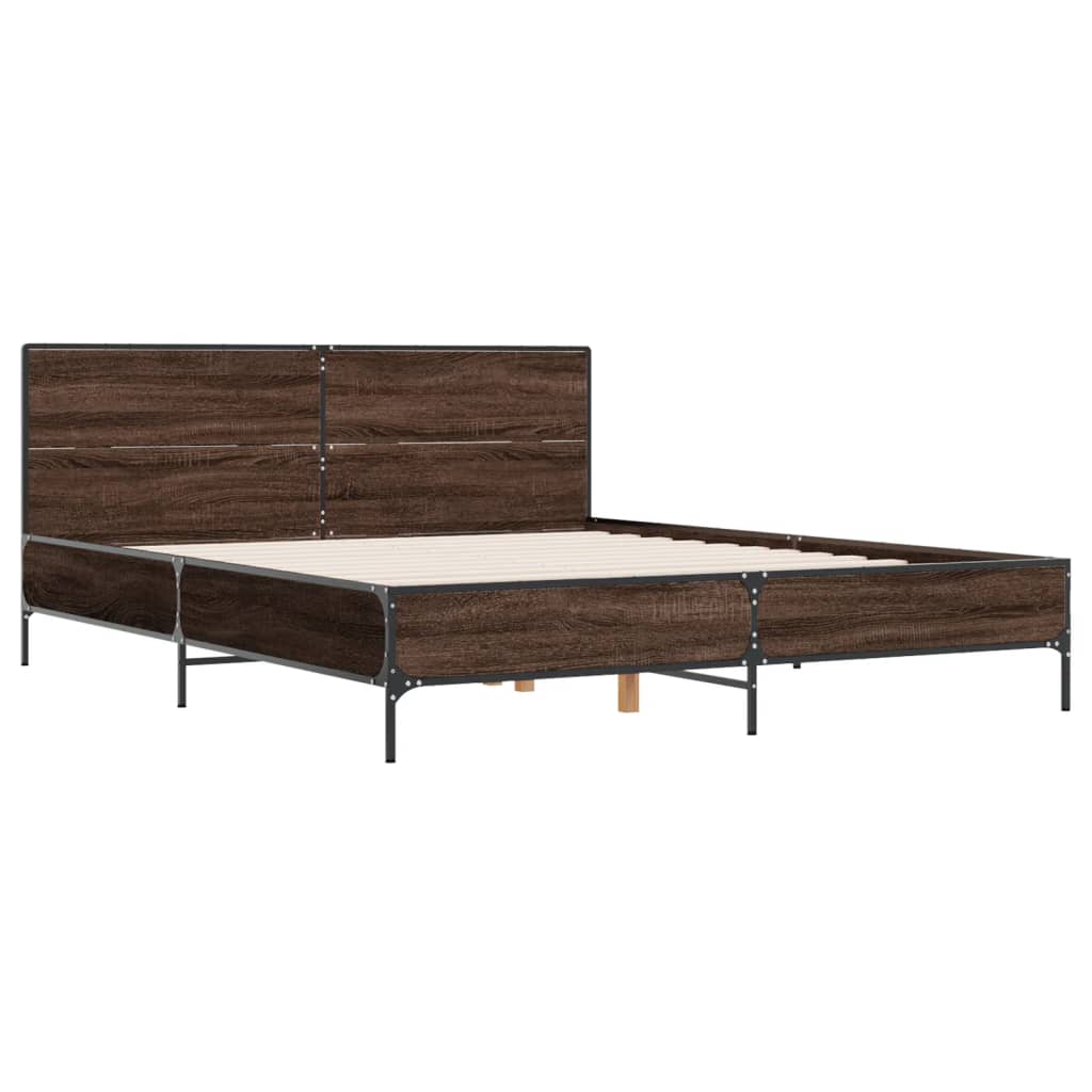 Cadre de lit sans matelas chêne marron 135x190 cm - XIOS