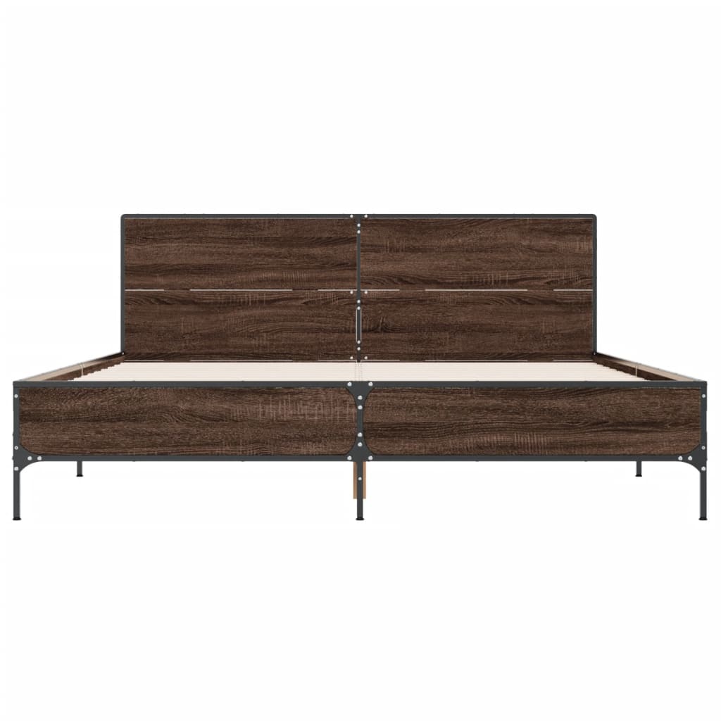 Cadre de lit sans matelas chêne marron 135x190 cm - XIOS