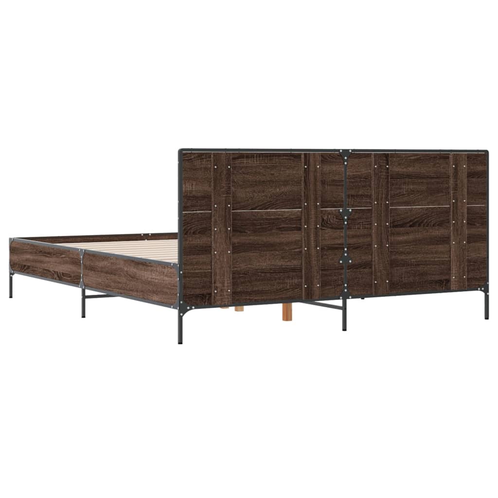 Cadre de lit sans matelas chêne marron 135x190 cm - XIOS