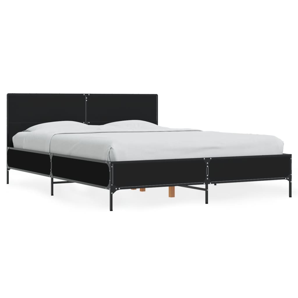 Cadre de lit sans matelas noir 140x190 cm - XIOS
