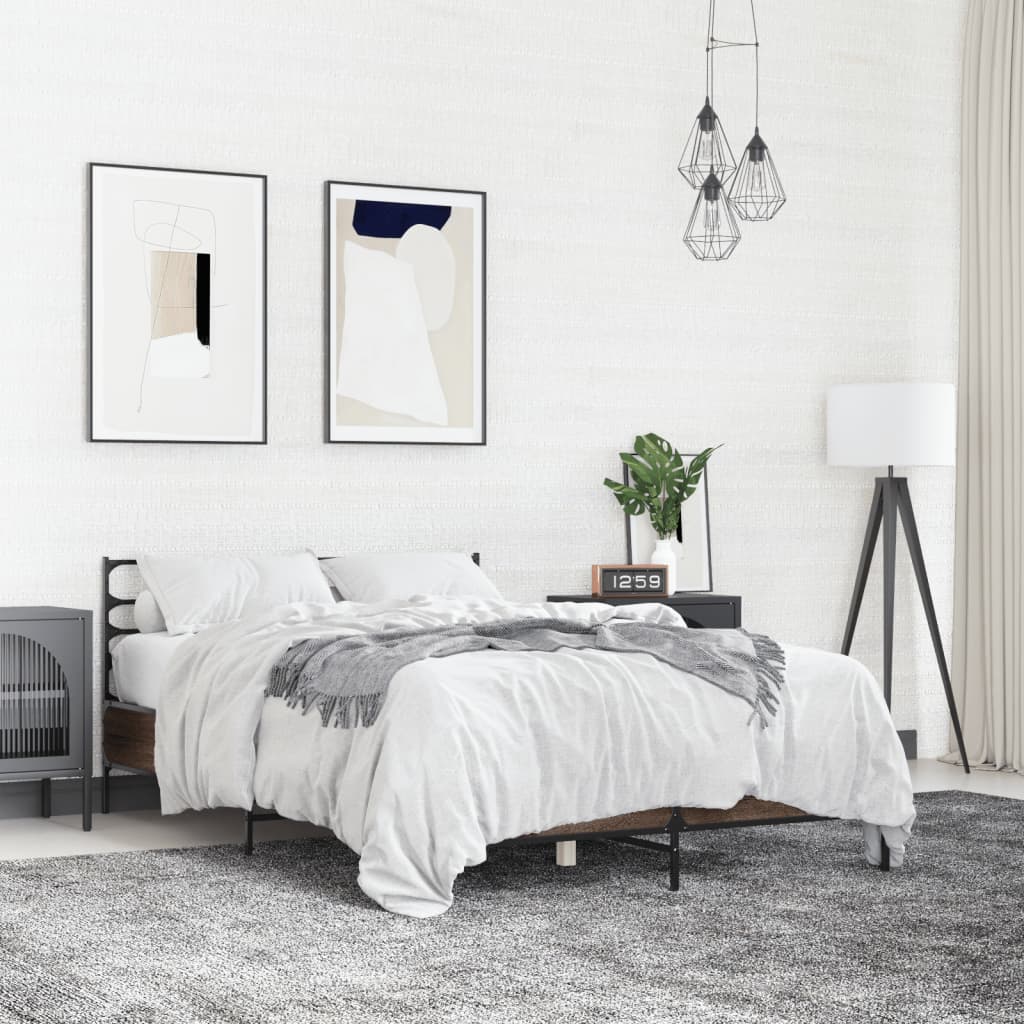 Cadre de lit sans matelas chêne marron 120x200 cm - XIOS