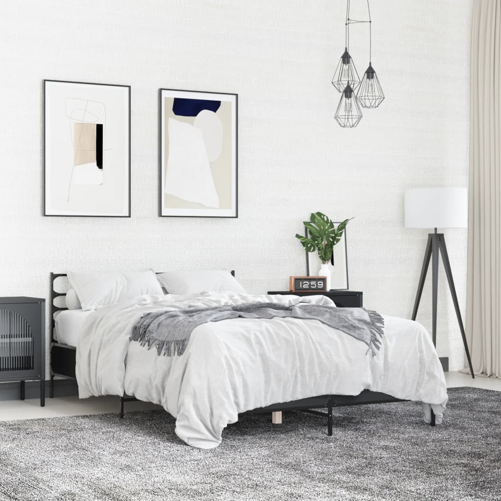 Cadre de lit sans matelas noir 140x200 cm - XIOS