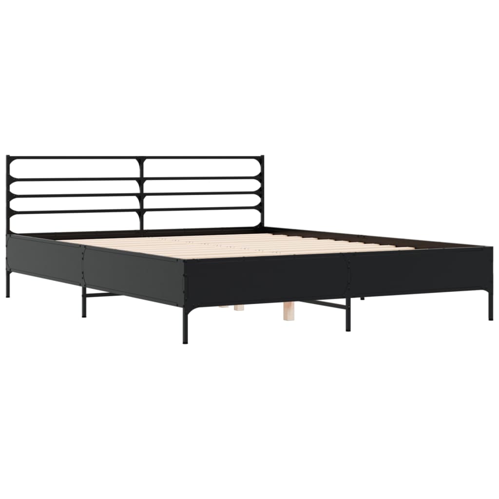 Cadre de lit sans matelas noir 150x200 cm - XIOS