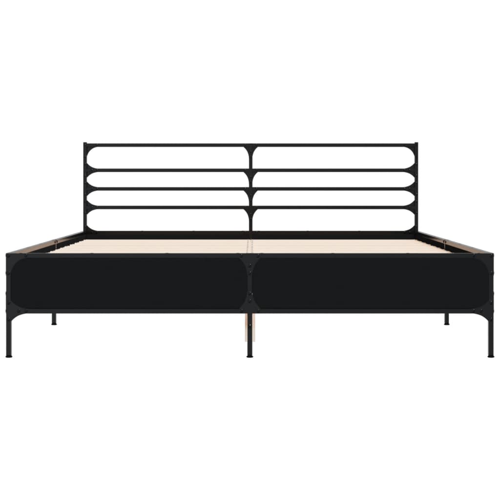 Cadre de lit sans matelas noir 150x200 cm - XIOS