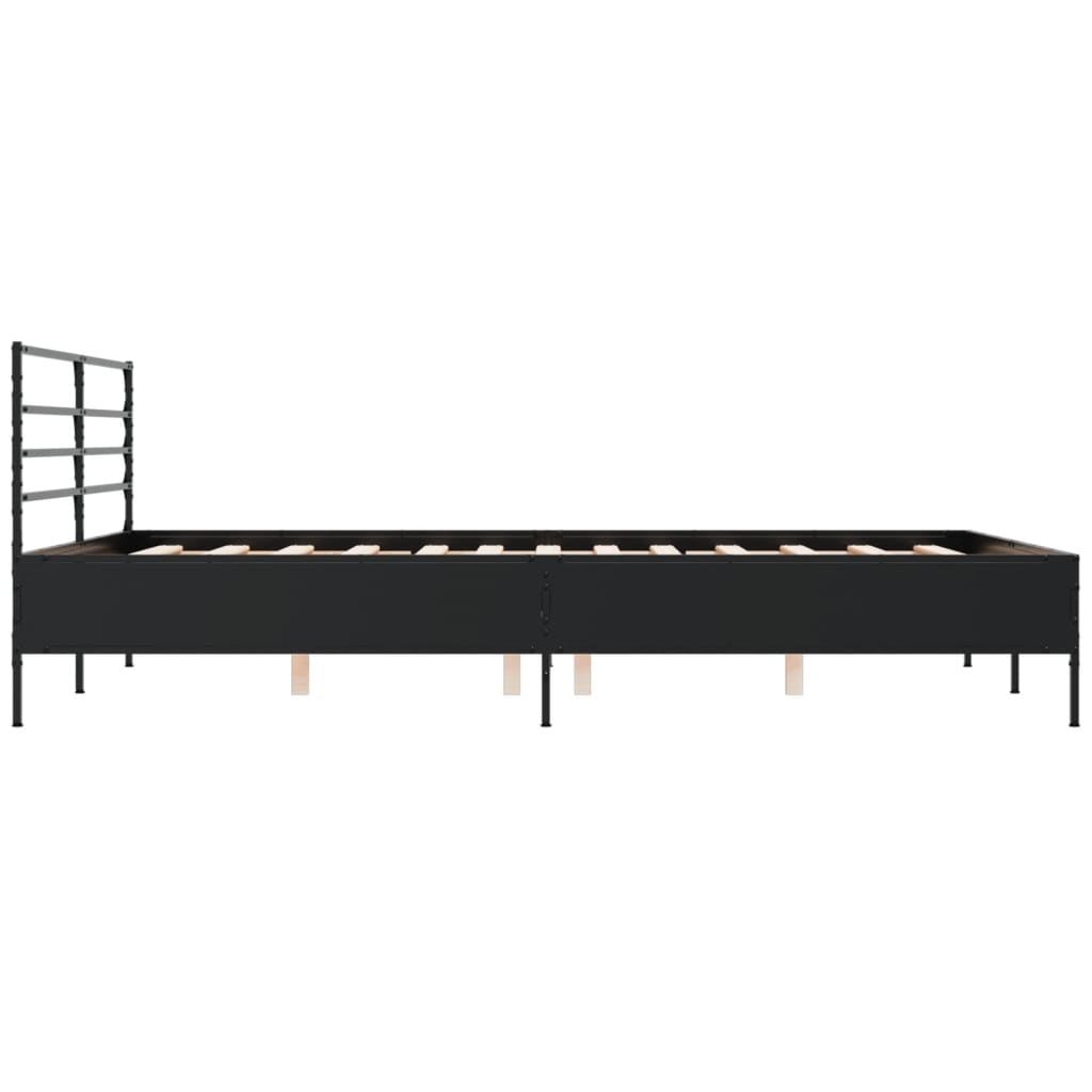 Cadre de lit sans matelas noir 150x200 cm - XIOS