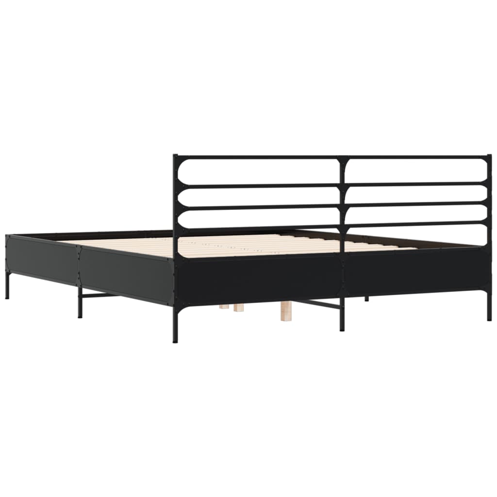 Cadre de lit sans matelas noir 150x200 cm - XIOS