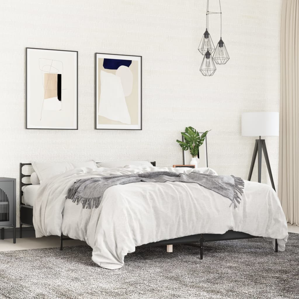 Cadre de lit sans matelas noir 150x200 cm - XIOS