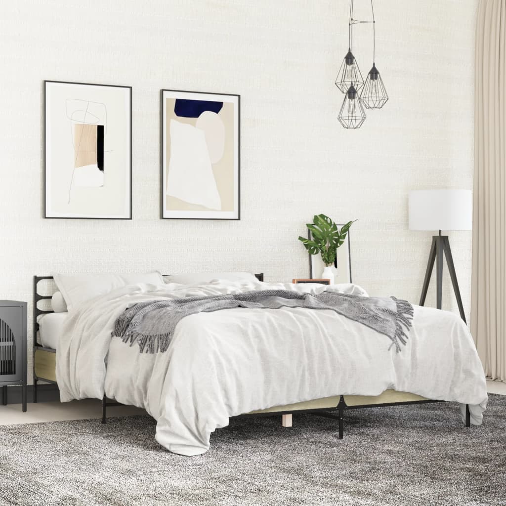 Cadre de lit sans matelas chêne sonoma 150x200 cm - XIOS