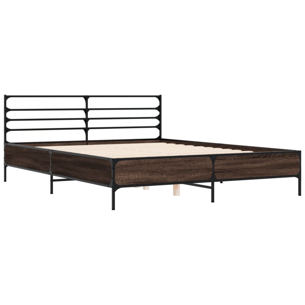 Cadre de lit sans matelas chêne fumé 150x200 cm - XIOS
