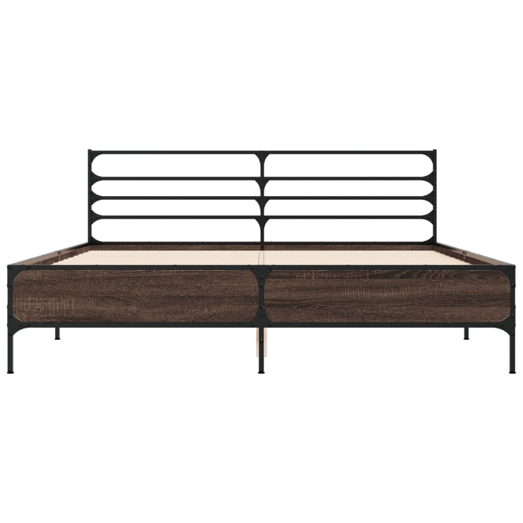 Cadre de lit sans matelas chêne fumé 150x200 cm - XIOS