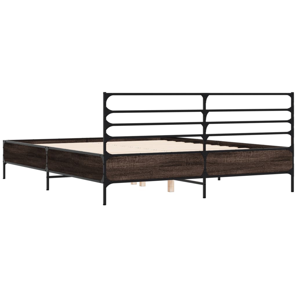 Cadre de lit sans matelas chêne fumé 150x200 cm - XIOS