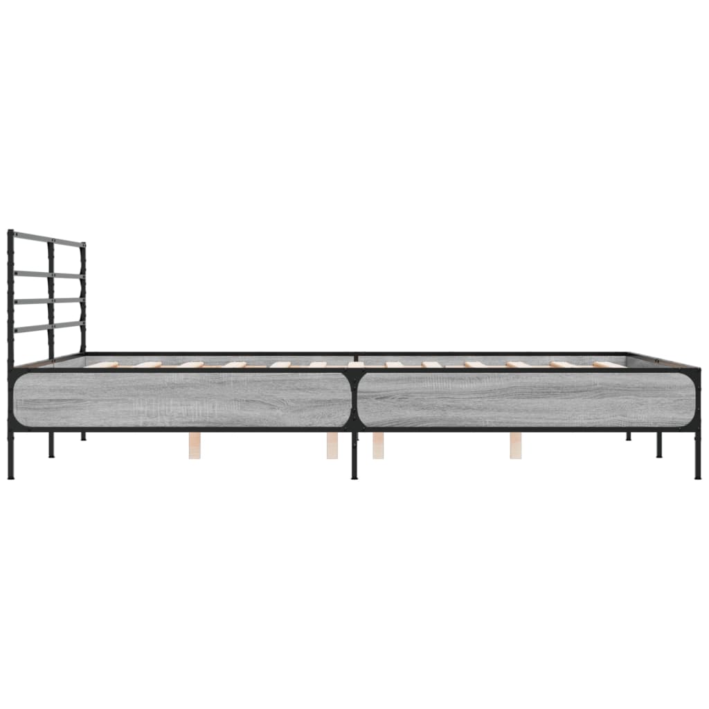 Cadre de lit sans matelas sonoma gris 150x200 cm - XIOS