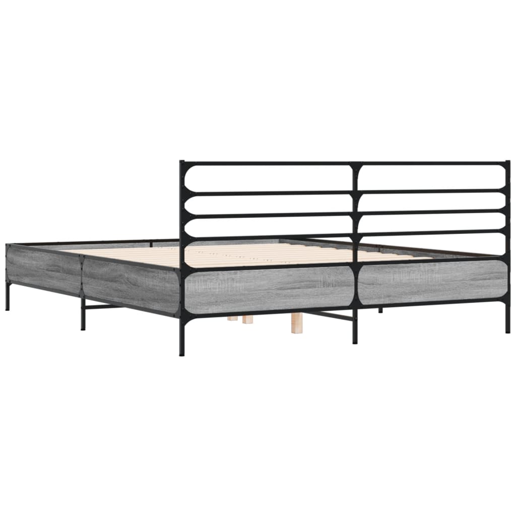 Cadre de lit sans matelas sonoma gris 150x200 cm - XIOS
