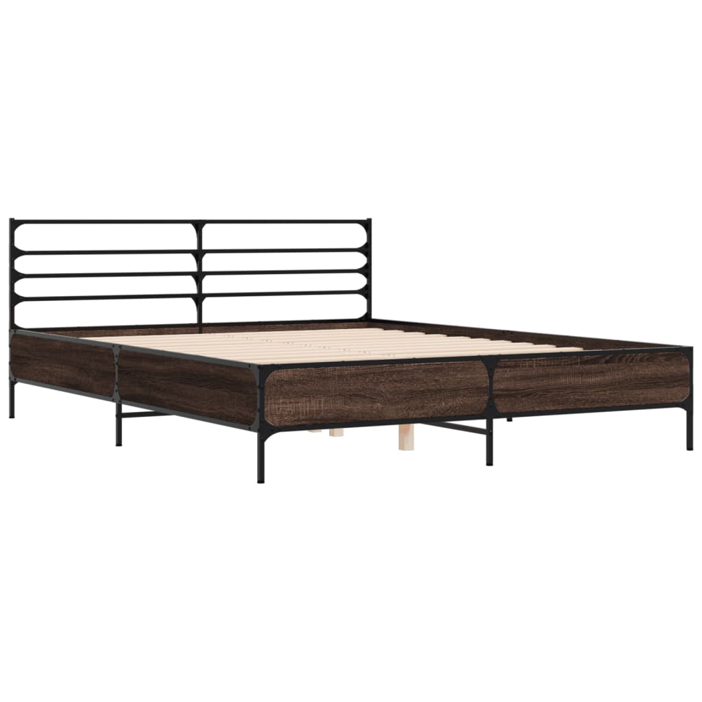 Cadre de lit sans matelas chêne marron 150x200 cm - XIOS