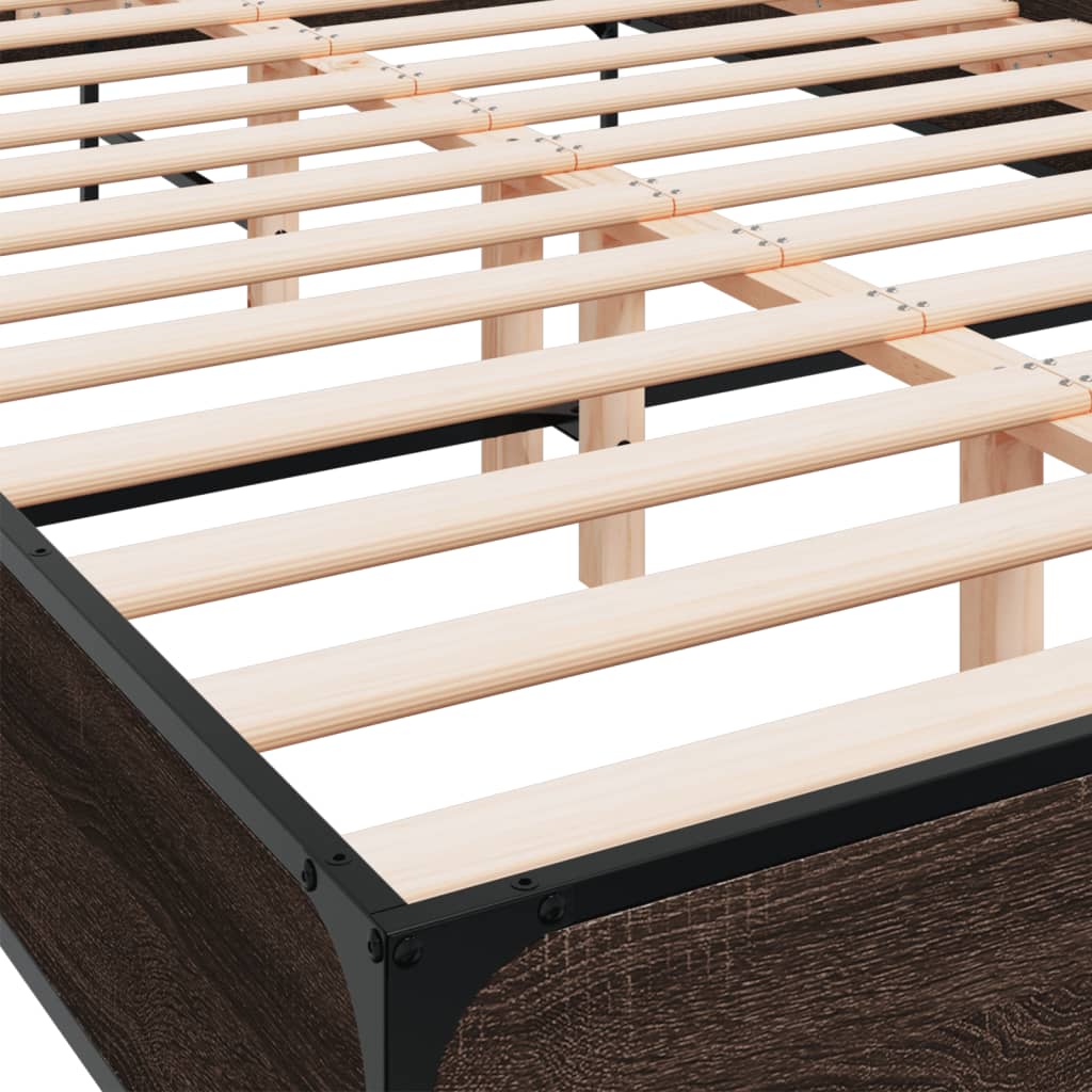 Cadre de lit sans matelas chêne marron 150x200 cm - XIOS