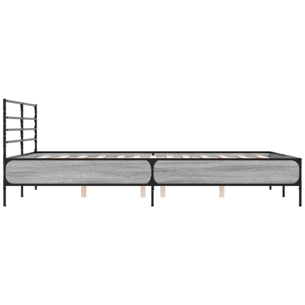 Cadre de lit sans matelas sonoma gris 160x200 cm - XIOS