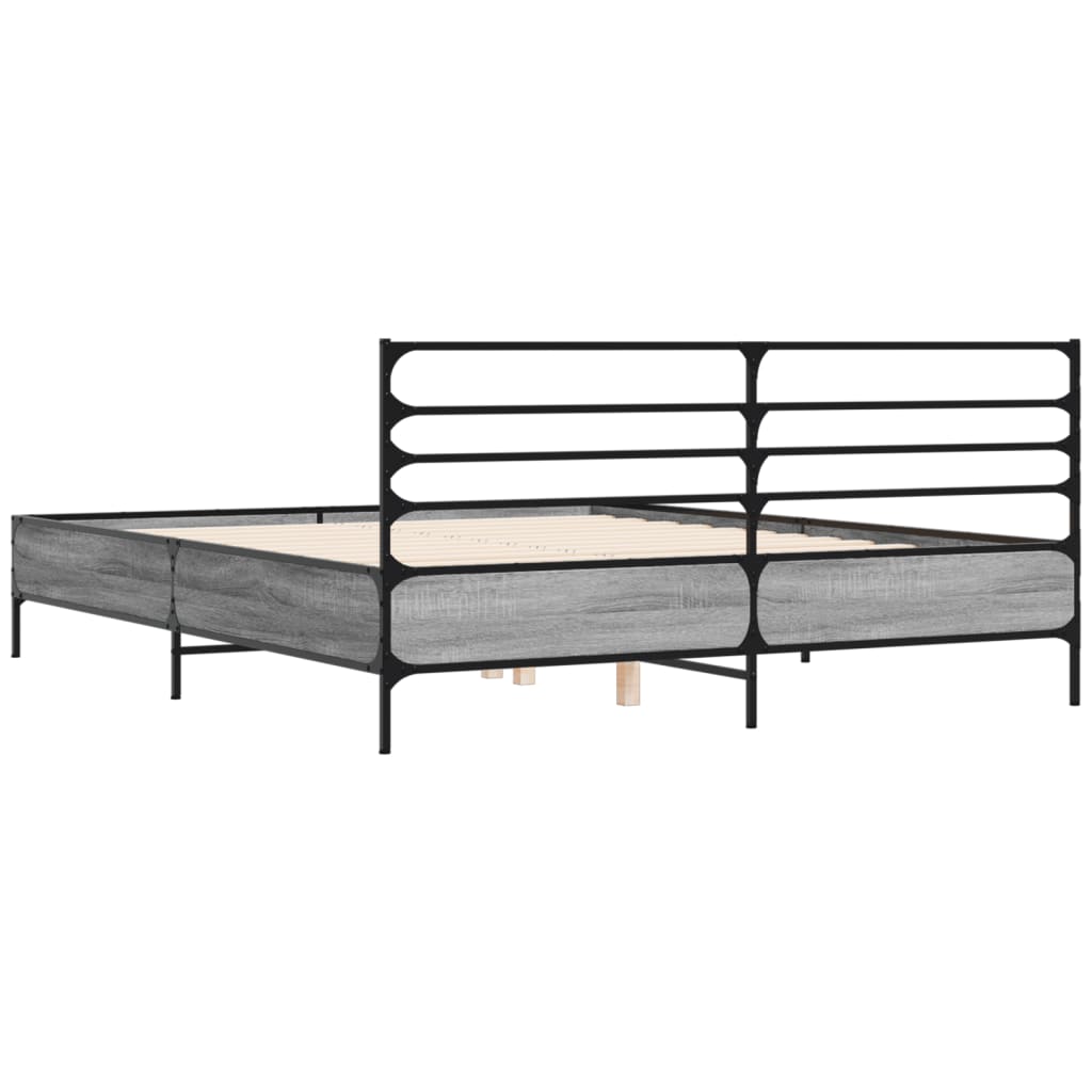 Cadre de lit sans matelas sonoma gris 160x200 cm - XIOS