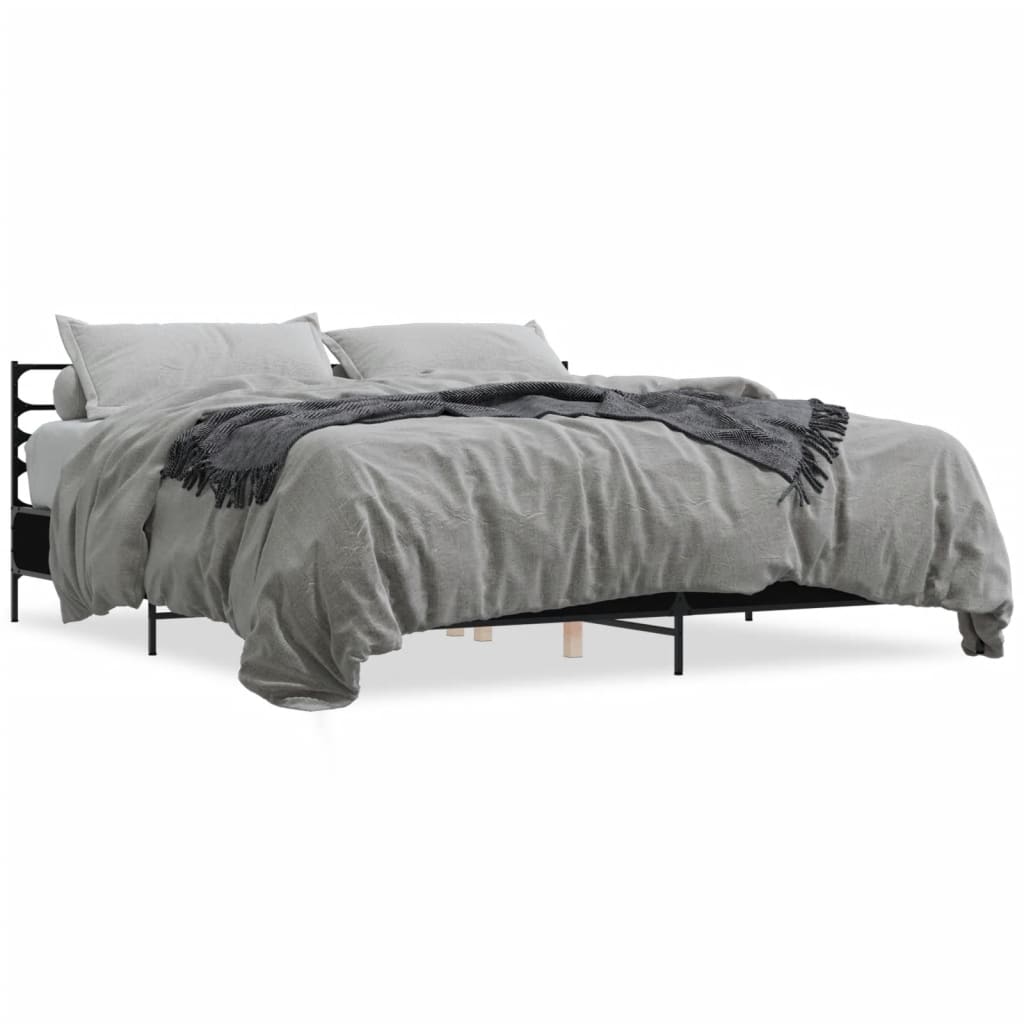Cadre de lit sans matelas noir 180x200 cm - XIOS
