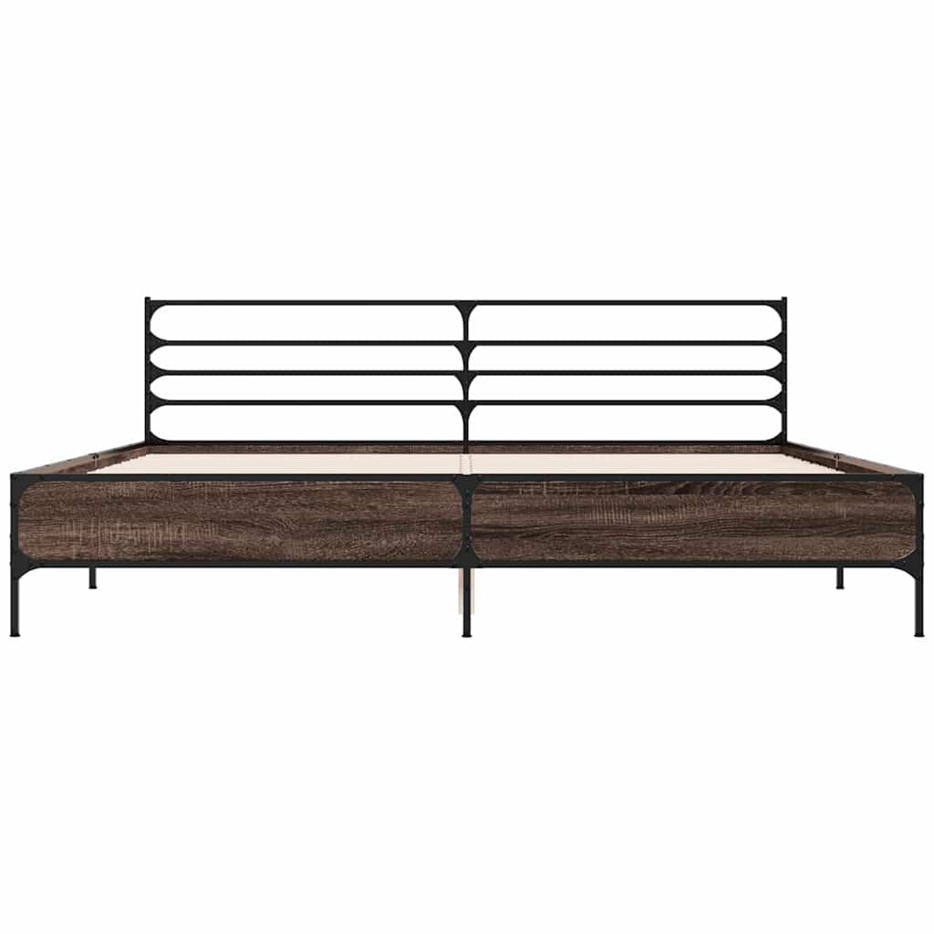 Cadre de lit sans matelas chêne marron 180x200 cm