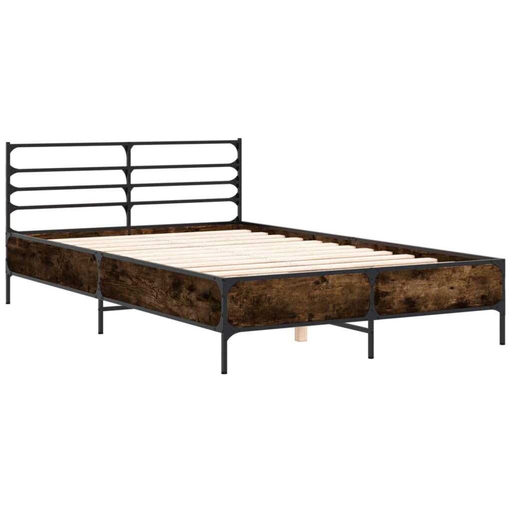 Cadre de lit sans matelas chêne fumé 135x190 cm - XIOS