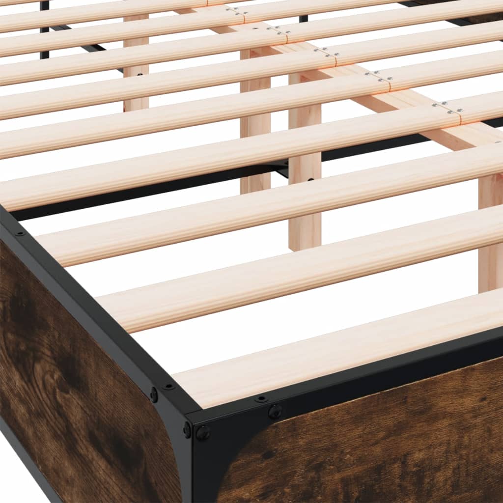 Cadre de lit sans matelas chêne fumé 135x190 cm - XIOS