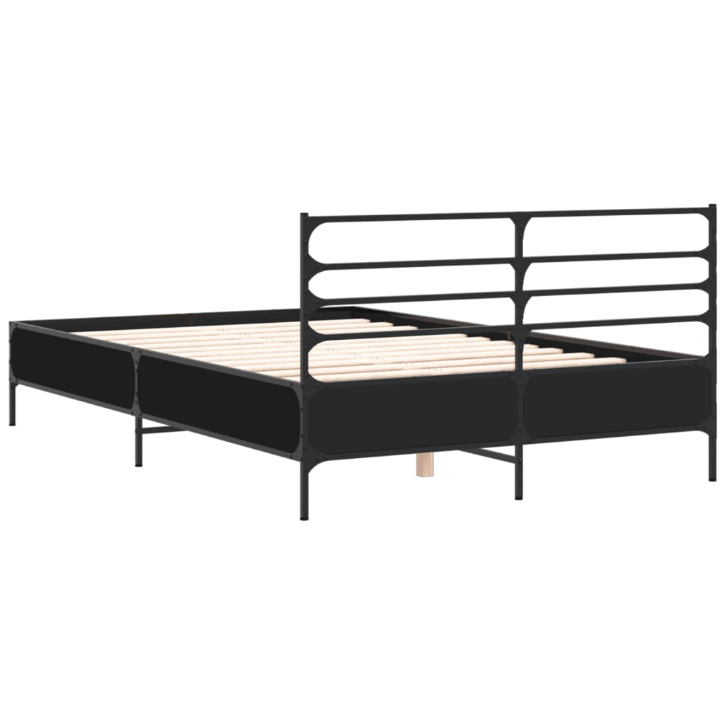 Cadre de lit sans matelas noir 140x190 cm - XIOS