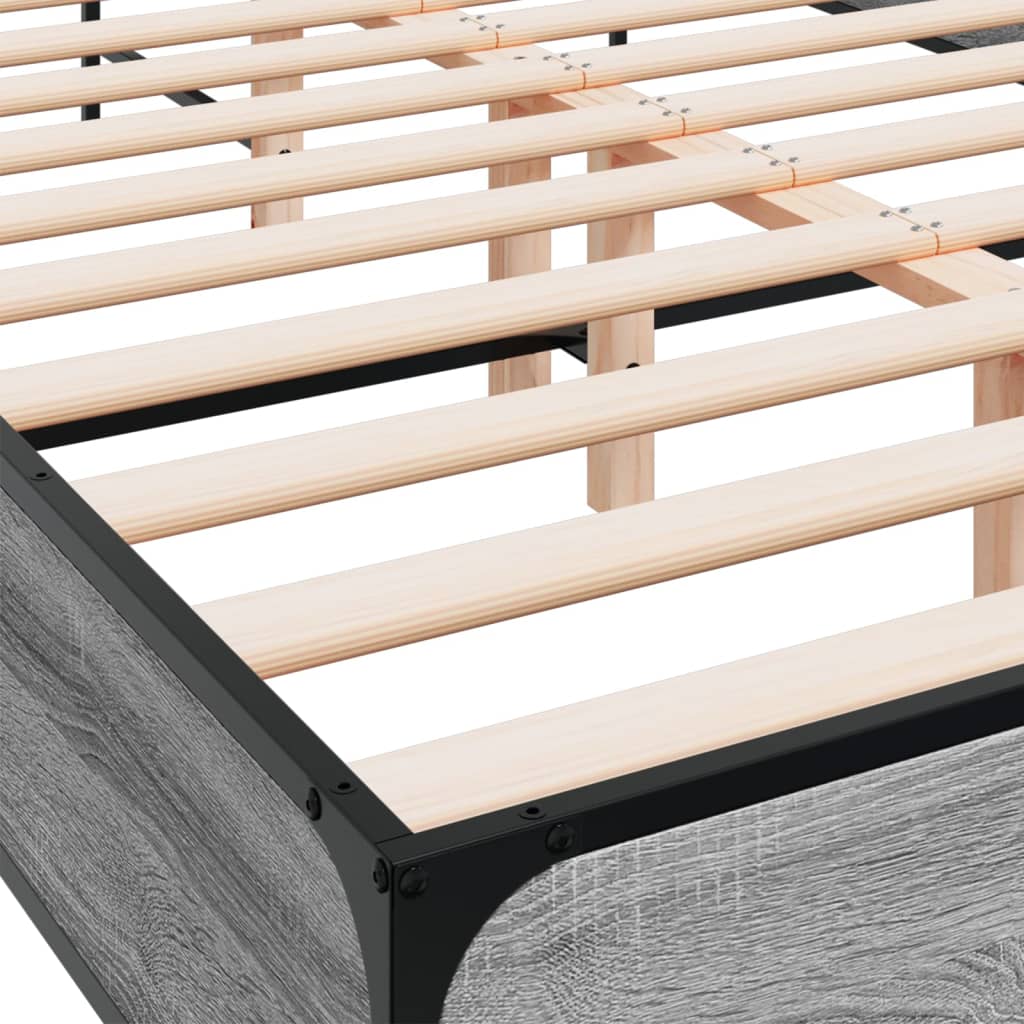 Cadre de lit sans matelas sonoma gris 140x190 cm - XIOS