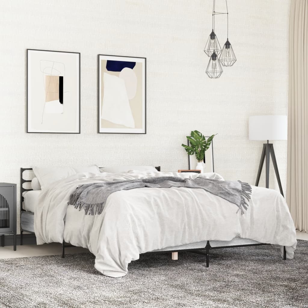 Cadre de lit sans matelas sonoma gris 140x190 cm - XIOS