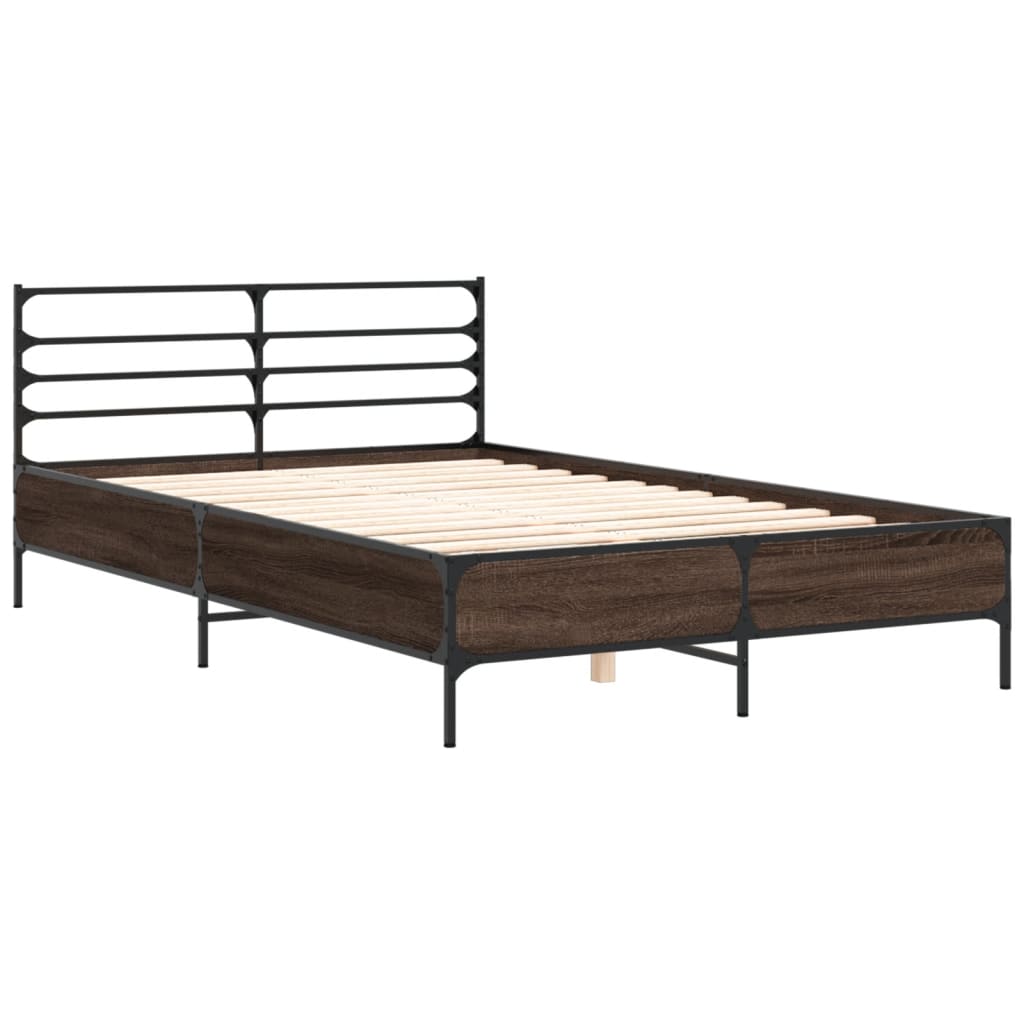 Cadre de lit sans matelas chêne marron 140x190 cm - XIOS