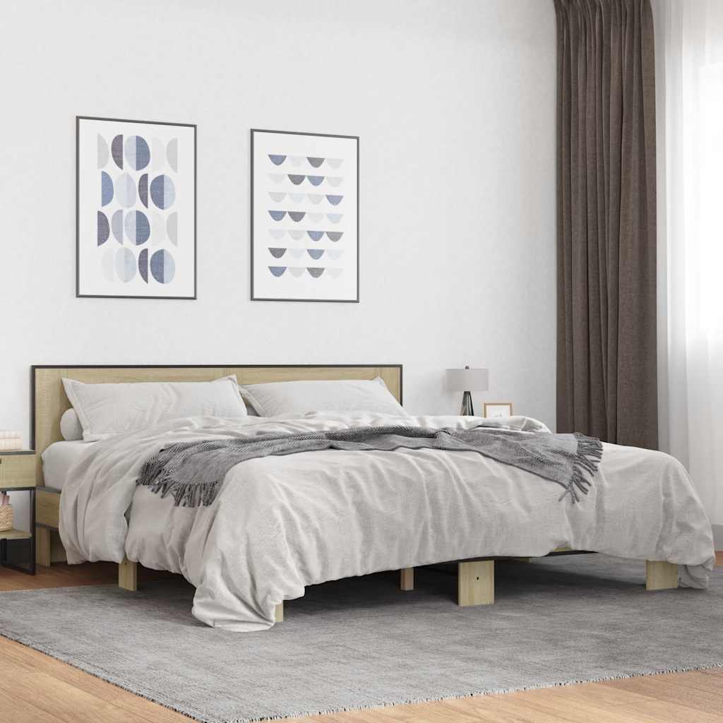 Cadre de lit sans matelas chêne sonoma 200x200 cm - XIOS