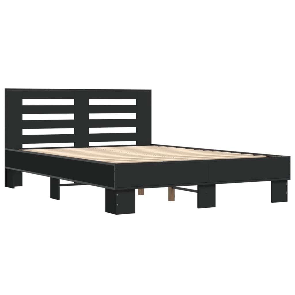 Cadre de lit sans matelas noir 140x200 cm - XIOS