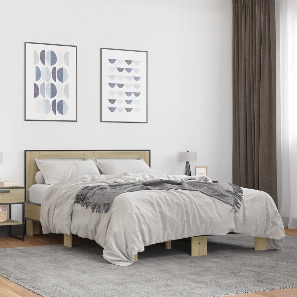 Cadre de lit sans matelas chêne sonoma 140x200 cm - XIOS