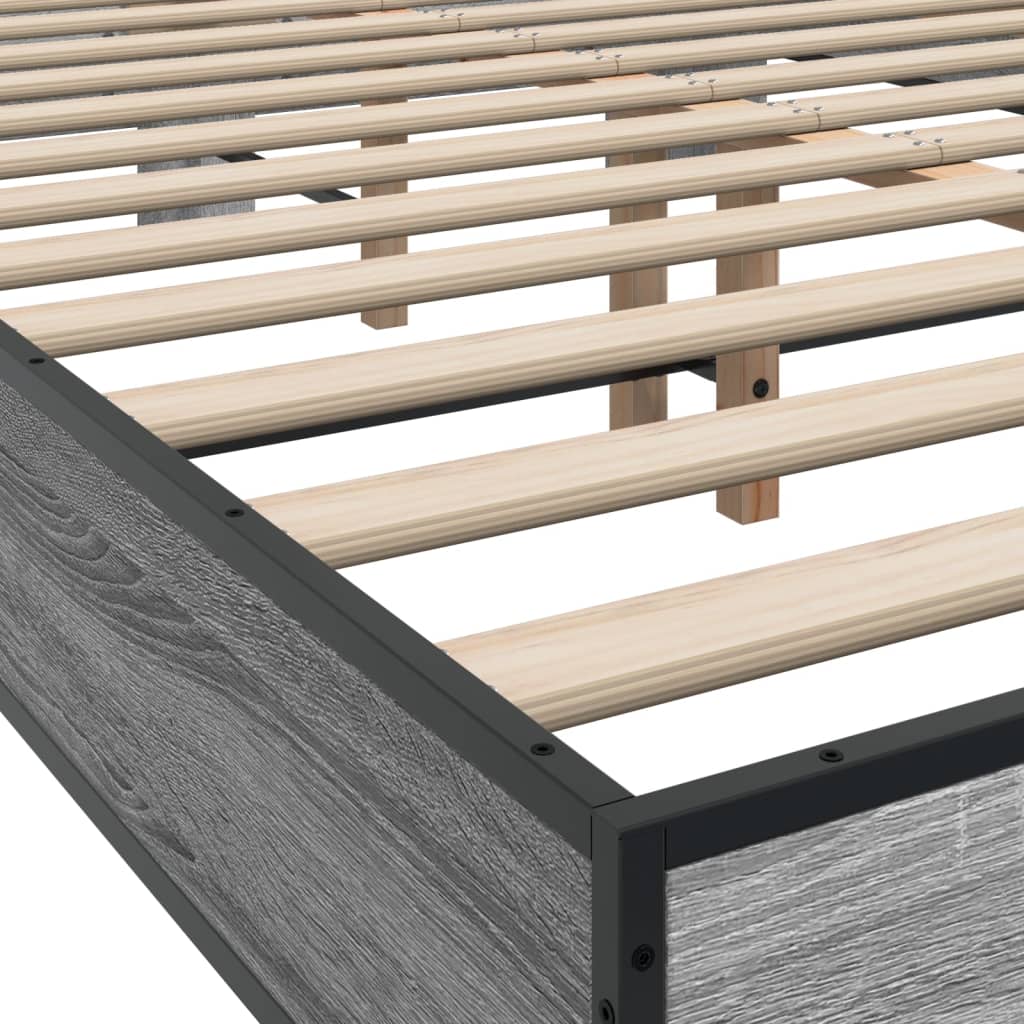 Cadre de lit sans matelas sonoma gris 120x200 cm - XIOS