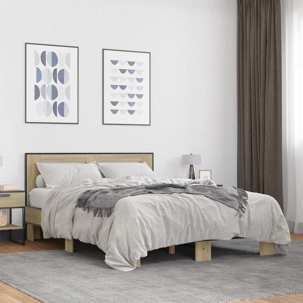 Cadre de lit sans matelas chêne sonoma 140x190 cm - XIOS