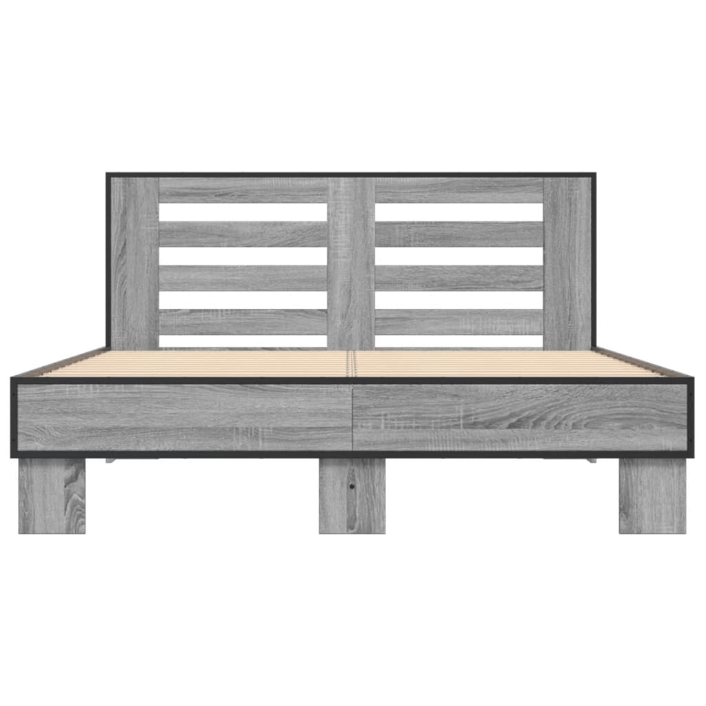 Cadre de lit sans matelas sonoma gris 135x190 cm