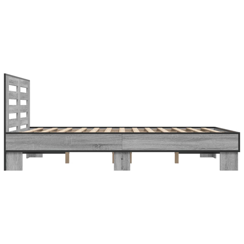 Cadre de lit sans matelas sonoma gris 135x190 cm