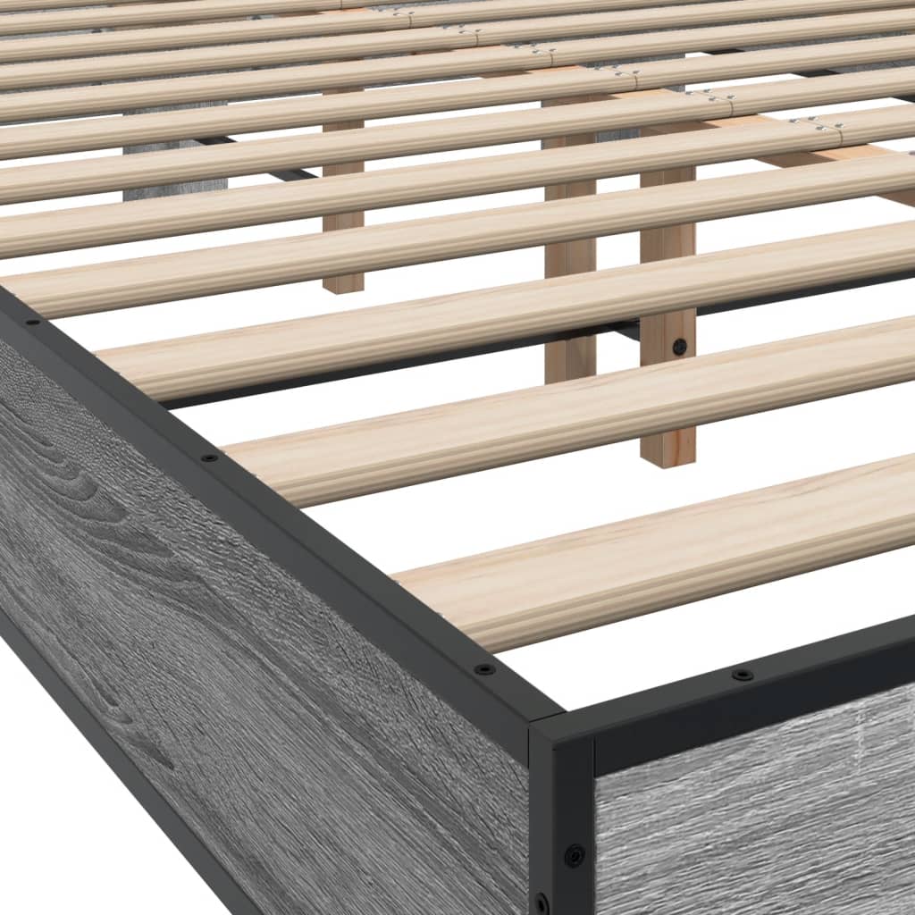Cadre de lit sans matelas sonoma gris 135x190 cm