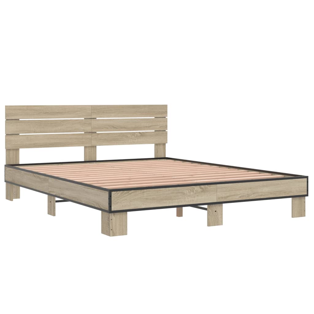Cadre de lit sans matelas chêne sonoma 150x200 cm - XIOS