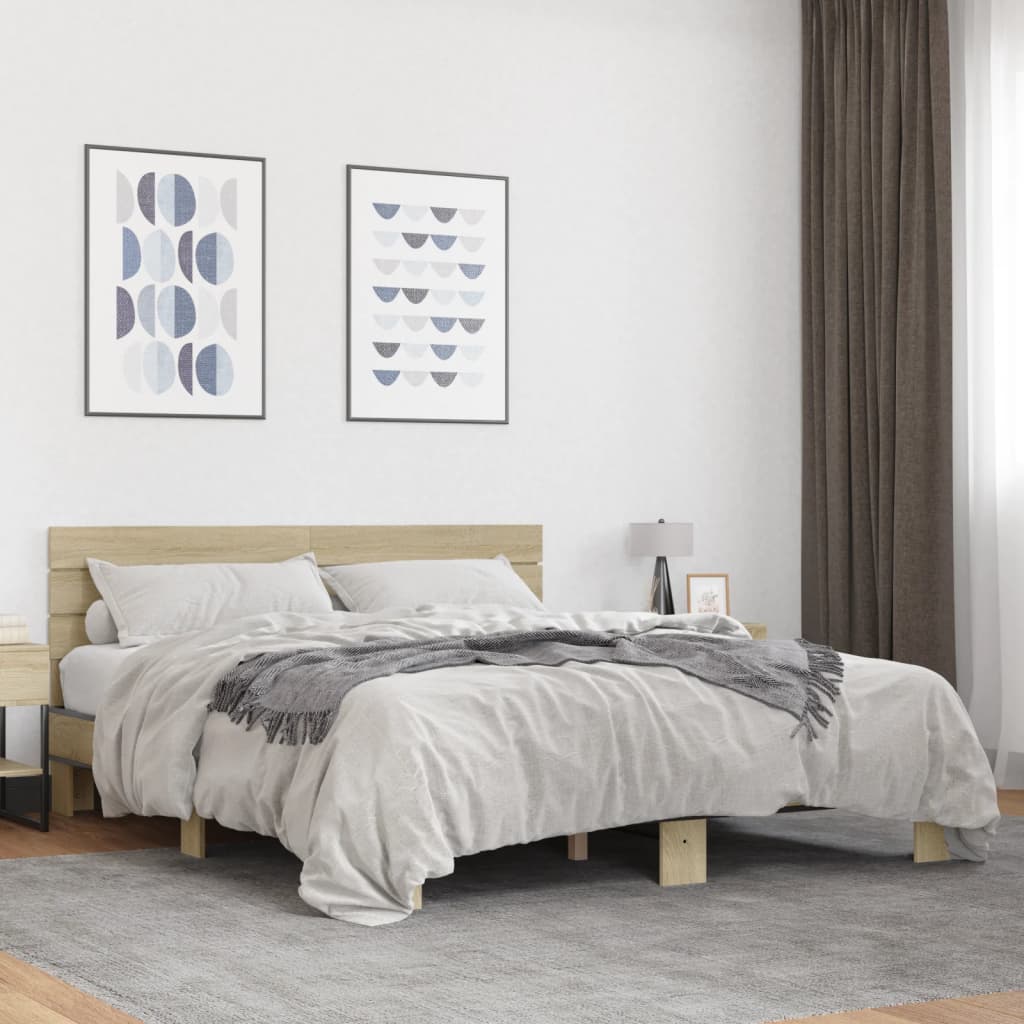 Cadre de lit sans matelas chêne sonoma 150x200 cm - XIOS
