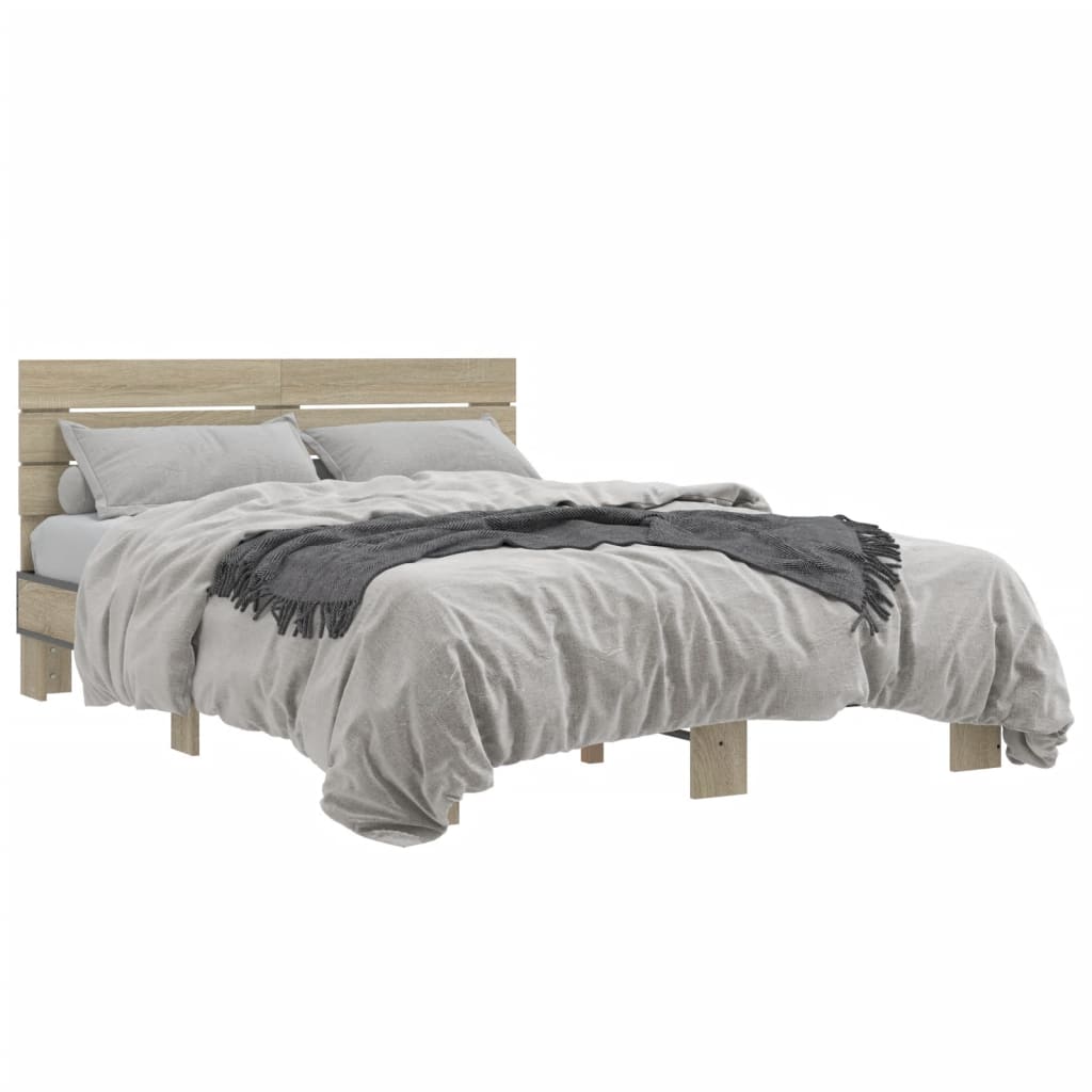 Cadre de lit sans matelas chêne sonoma 140x200 cm