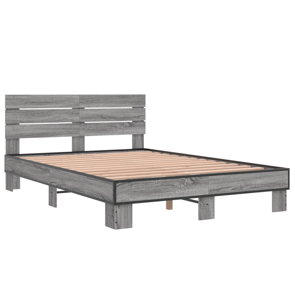 Cadre de lit sans matelas sonoma gris 140x200 cm - XIOS