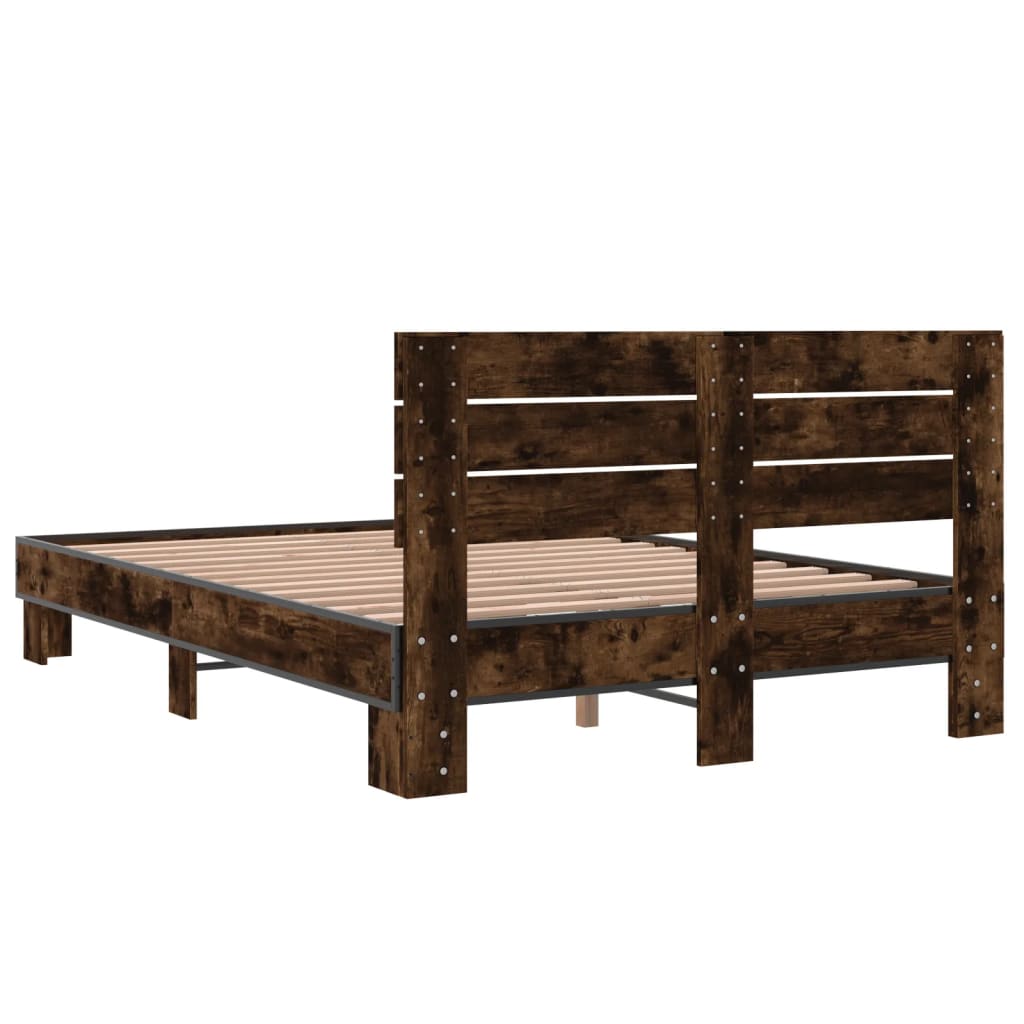 Cadre de lit sans matelas chêne fumé 120x200 cm - XIOS