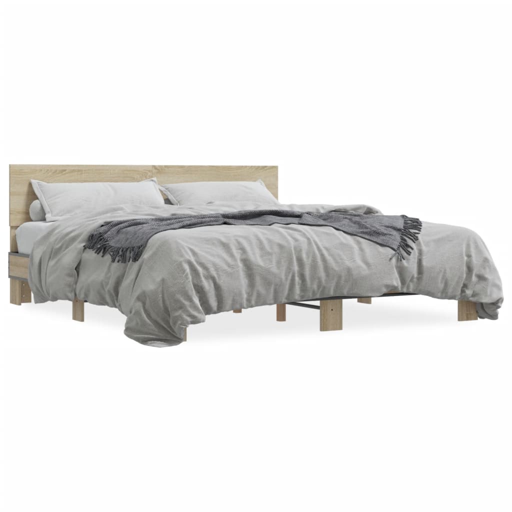 Cadre de lit sans matelas chêne sonoma 200x200 cm - XIOS