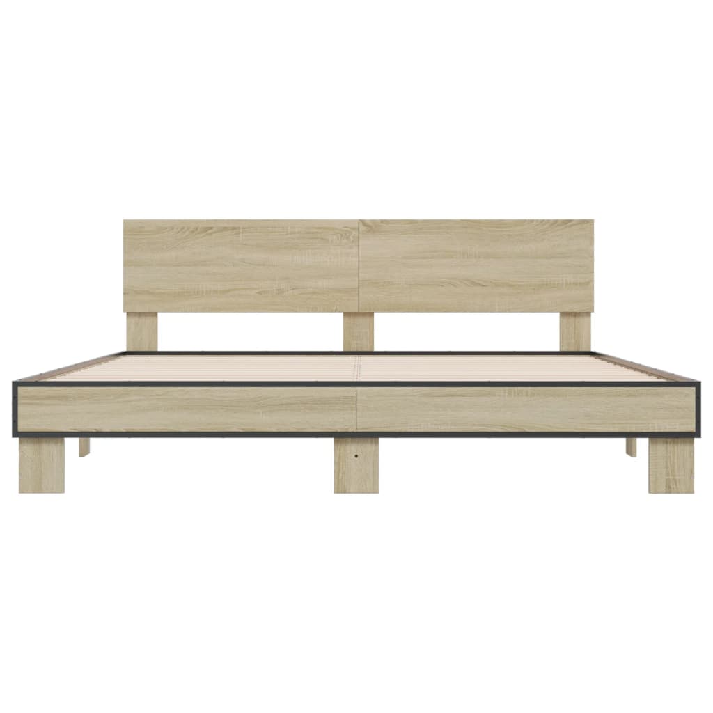 Cadre de lit sans matelas chêne sonoma 200x200 cm - XIOS