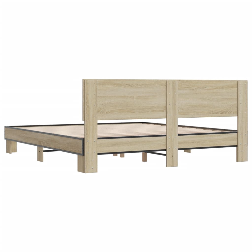 Cadre de lit sans matelas chêne sonoma 200x200 cm - XIOS