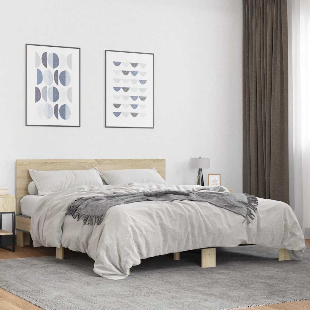 Cadre de lit sans matelas chêne sonoma 160x200 cm - XIOS
