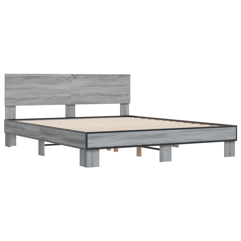 Cadre de lit sans matelas sonoma gris 150x200 cm - XIOS